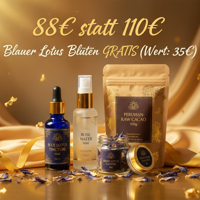 Limitiertes Weihnachtspaket: Rosenwasser, Kakao & Blauer Lotus – 88 € statt 145 €